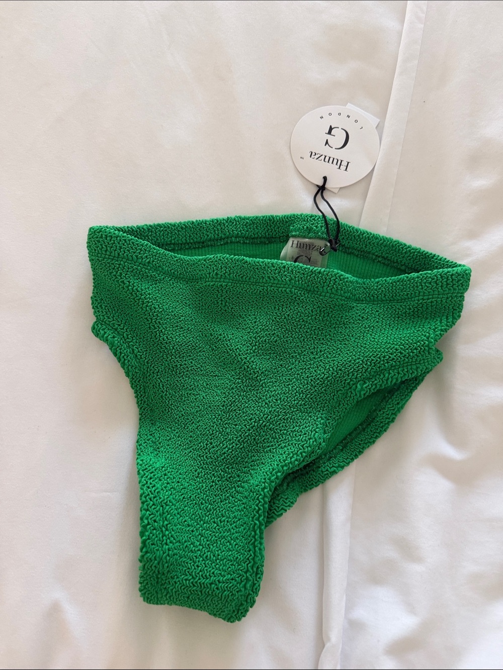 Hunza G NWT Green Textured High Waist Bikini Bottom
